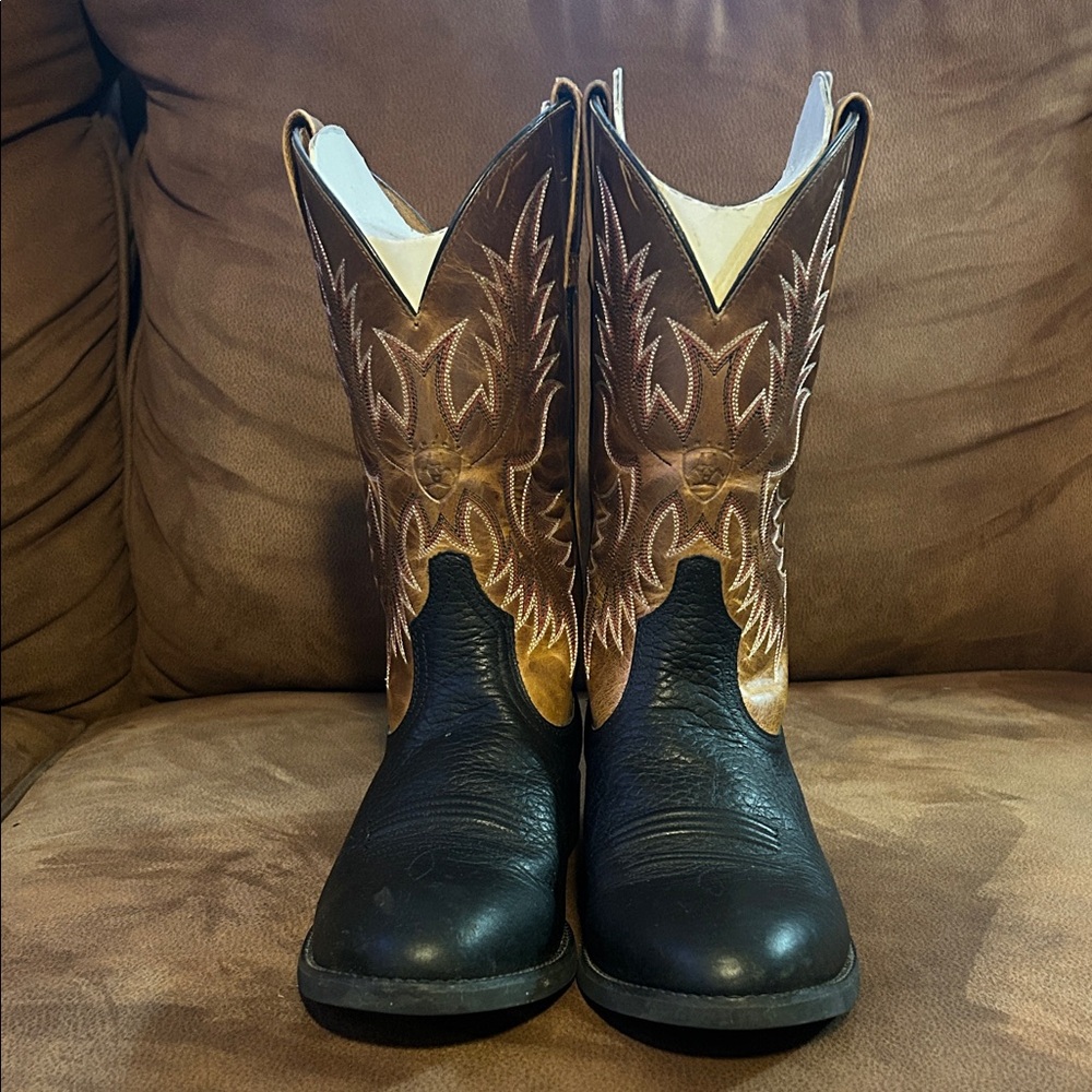 Ariat Black and Brown Heeled Boots